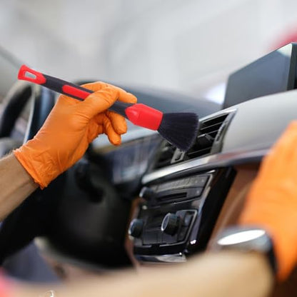 Auto Detail Brush Set for Car Interior Cleaning - Gentle Bristles for Dashboard Vents Buttons - Deep Clean Hard-to-Reach Areas Tool