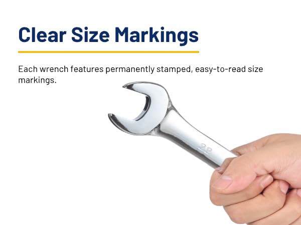 BLACK CANYON 19mm Combination Wrench, 12-Point Box End & Hex Opening (8 mm) - size: 8 mm