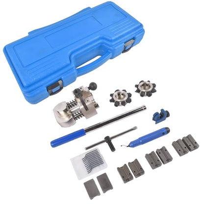 Brake Flaring Tool Kit, 45° & 37° Double & Bubble Flare Tool | for Stainless Steel, Copper, and Aluminum Tubing, Compatible with 3/16“, 1/4”, 5/16“, and 3/8”