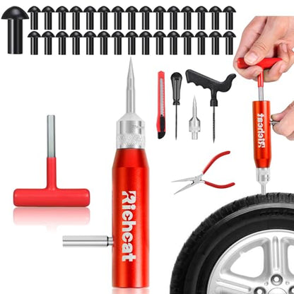 Richcat Replacement Mushroom Plugs for tubeless Tire Puncture Repair kit - for Cars, Motorcycles- Spare Plugs (15 Plugs) - size: 15pcs Mushroom Plugs