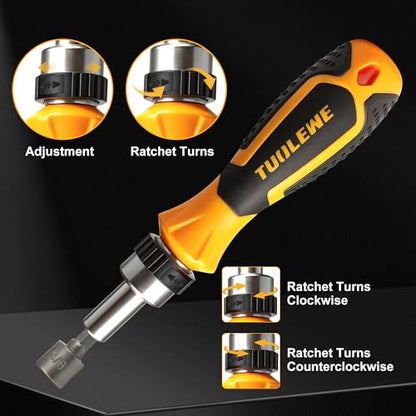 58-Piece Ratcheting Screwdriver Set with Flexible Shaft | Socket & Magnetic Bits - for Bike Repair, Automotive, Household, and DIY Projects - style: 58pcs Ratchet Screwdriver Set