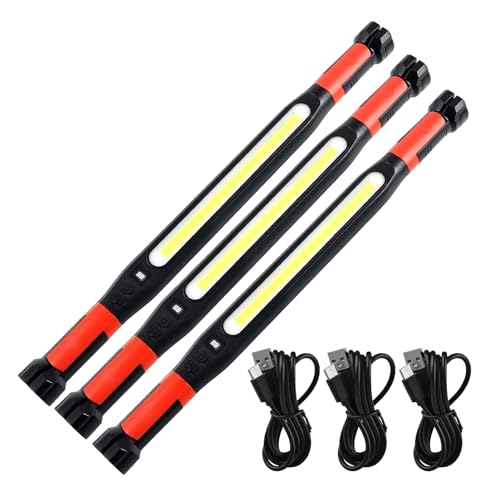 Work Light for Mechanic, Magnetic Work Light Rechargeable LED Under Hood Works Light Bar, Underhood Works Light with Hooks for Car Repairing/Inspection/Garage/Workshop/Emergency (3)