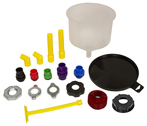 Lisle 24780 Spill Free Funnel, 18 Pc. - style: Standard/GM/VW/Ford Adapters