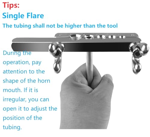 Brake Line Flaring Tool Kit, 3/16", 1/4", 5/16", 3/8" and 1/2” Double & Single Tubing Flare Tool for Copper and Aluminum Fuel Line Tube
