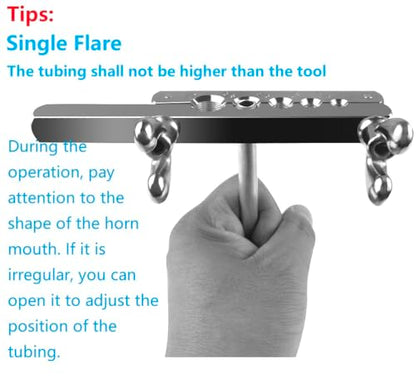 Brake Line Flaring Tool Kit, 3/16", 1/4", 5/16", 3/8" and 1/2” Double & Single Tubing Flare Tool for Copper and Aluminum Fuel Line Tube