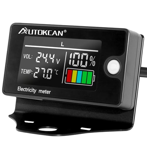 Battery Monitor Golf Cart Battery Meter 12V 24V 48V 60V 72V 84V Digital Multimeter with Colorful LCD Display Golf Cart Voltage Gauge for Motorcycle Car Truck RV (6839C)