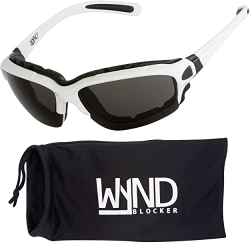Motorcycle Riding Glasses Extreme Sports Wrap Sunglasses - color: White | Smoke