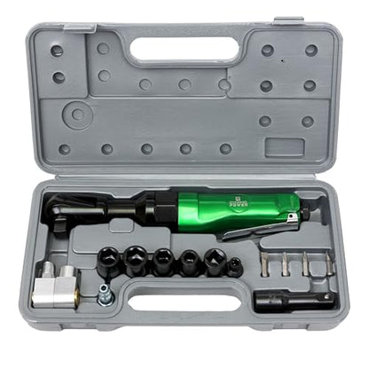 DYNAMIC POWER Professional 1/2" AIR RACHET WRENCH KIT + 4 pcs 1/2" Dr., Impact Socket(11, 12, 13, 14mm),etc - DP320024K