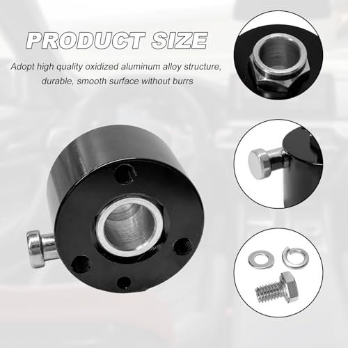 Steering Wheel Quick Release Disconnect Hub, Aluminum Alloy Steering Wheel Hub Adapter with 3/4" Shaft, 360° Fast Disassembly Steering Wheel Hub Connector with Bolts Washers