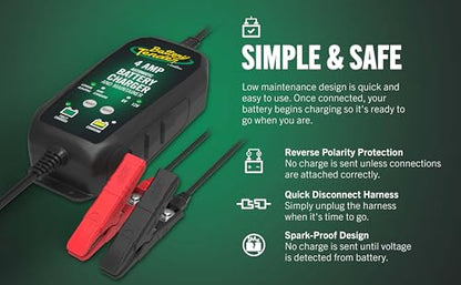 Battery Tender 4 AMP Battery Charger and Maintainer - Automotive Switchable 12V or 6V Smart Automatic for Cars SUVs and Trucks - Lead Acid, AGM, Gel, & Lithium Battery Charger - 022-0209-BT-WH