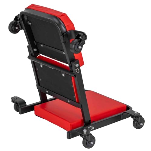 AFF 3-Way Mechanic Creeper & Shop Stool - Heavy Duty Low Profile Seat with Backrest Converts to Creeper & Garage Stool - for Garage & Shop Use - style: 3-Way Creeper Seat