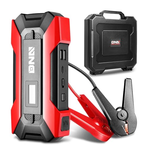 ‎DNA Motoring TOOLS-00214 12V 1500A 15000 mAh Multi-Function Portable Car Battery Jump Starter for Up to 7.0L Gas & 5.5L Diesel Engine, with Carry Case, Red - color: Red, style: 1500A Peak