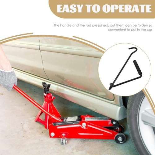 Foldable Scissor Jack Handle Car Jack Hand Rocker for Round Solid Shaft Portable Tools for Tire Change Trunk Storage and Roadside Vehicle Maintenance