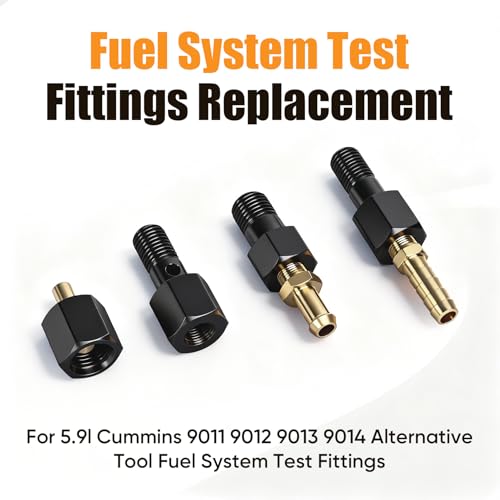 Replacement Fuel System Test Fitting Adapter Kit for 5.9L Cummins Diesel, Compatible with 9011 9012 9013 9014