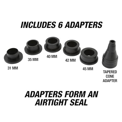 OEMTOOLS Coolant Vacuum Refill Kit, Coolant Pressure Tester Kit, 5 Adapter | 70-110 psi Recommended Working Pressure, Performs Vacuum Leak Tests on the Cooling System, Helps Prevent Come-Backs - size: 5 Adapters, style: AirEvac Cooling System Refiller Kit