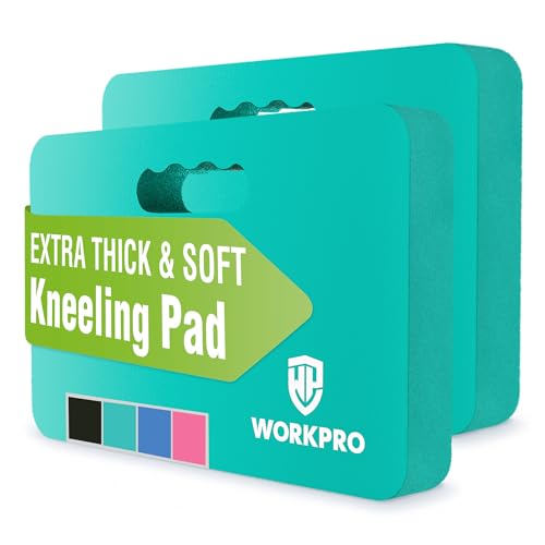 WORKPRO Extra Thick Kneeling Pad,2 Pack, 17.5 x 11 x 1.5 in | Robin's Egg Blue, Soft NBR Foam Cushioning for Knee, Large Foam Kneeler Mat for Gardening, Exercise, Workout Supplies - color: Robin's Egg Blue, size: 2 Pack