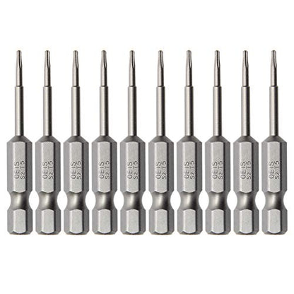 Utoolmart Torx Screwdriver Bits, T5 Magnetic Torx Head Screw Driver Bit, with 1/4 Inch Hex Shank, 50mm Length S2 Steel Screw Driver Kit Tools, for Repair Work, 10 Pcs - size: T5