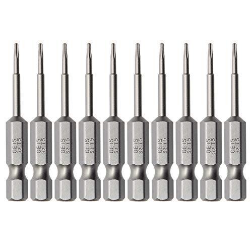 Utoolmart Torx Screwdriver Bits, T5 Magnetic Torx Head Screw Driver Bit, with 1/4 Inch Hex Shank, 50mm Length S2 Steel Screw Driver Kit Tools, for Repair Work, 10 Pcs - size: T5