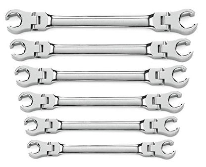 GEARWRENCH 6 Pc. Flex Flare Nut Wrench, Metric - 81911D - size: 6-piece kit, style: METRIC