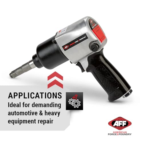 AFF 1/2" Square Drive Air Impact Wrench with 2" Extended Anvil, 7,000 RPM, 7" OAL, 7665