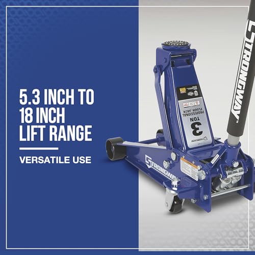Strongway Professional Service Floor Jack, 3-Ton Capacity | Controlled lifting and positioning, Professional garage use, Stable service support, Durable steel construction - style: Normal