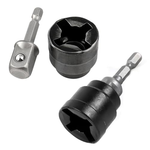 2 Pack Scissor Jack to Impact Driver Adapter Instead of Car Jack Ratchet Wrench for 1/2 Inch Impact Wrench 1/4" Hex Electric Screwdriver Cordless Drill Power Tool Scissor Lift Jack Car Kit