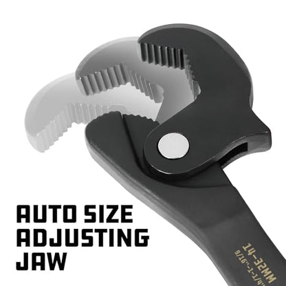 Powerbuilt 10.5 Inch Dual Headed Self-Adjusting Wrench, Quick Auto-Adjusting Jaws for Home Auto Bike Repair, 8–32mm / 5/16"–1-1/4" 643159ECE - style: 10.5 in Dual headed