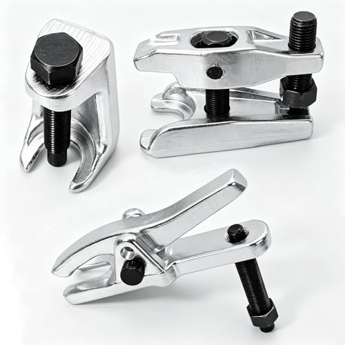 3PCS Ball Joint Separator Tool, Adjustable Ball Joint Puller and Extractor Adjusts from 1-1/2" to 1-7/8", Universal Removal Tool for Separating Arms, Tie Rods & Ball Joints on Cars (Silver) - color: Silver, 3PCS