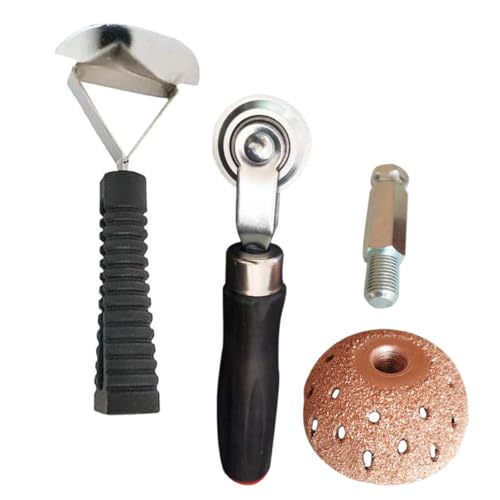 1set Heavy Duty Tire Patch Kit with Bowl-Shaped Grinding Head and Pressure Roller Compact Tire Repair Tool for Cars Bicycles and Motorcycles Plastic and Metal Construction