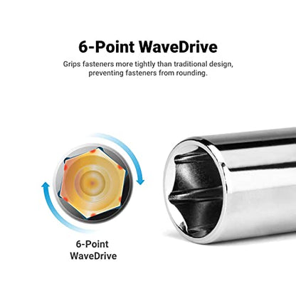 Capri Tools 21 mm Shallow Socket, 3/8-Inch Drive, 6-Point, Metric - size: 21 mm