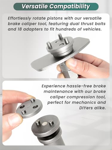 Brake Caliper Compression Tool 36 Piece Disc Brake Caliper Tool Kit for Pad Replacement with 24 Adapters Fits Most Vehicles with C Hanger