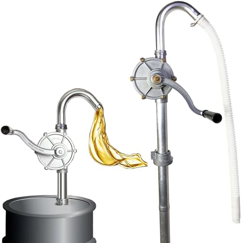 55 Gallon Drum Pump, Barrel Pump for engine oil, diesel fuel, gasoline, kerosene, Hand Pump for 55 Gallon Drum, 50, 5, 15, 30 gal Drum (Black) - color: Black