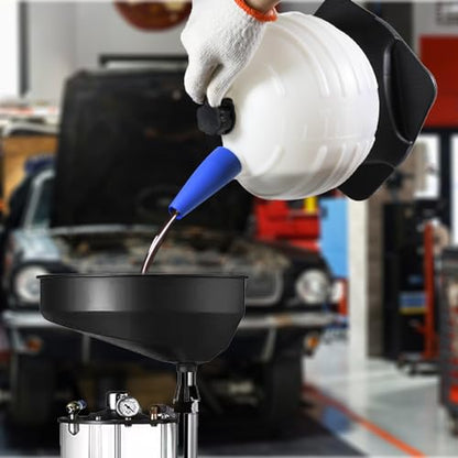SMOTIVEPRO Oil Extractor Pump Vacuum 6L Pneumatic/Manual Fluid Extractor Professional Engine Oil Change Pump for Automotive and Marine