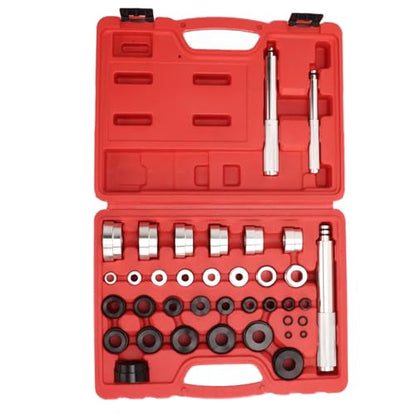 33pcs Master Bushing Driver Set, Metric and Standard SAE Bearing Seal Removal Installer Kit, Professional Wheel Bearing Race and Seal Bush Tool Set with 3 Drive Handles for Car Tru