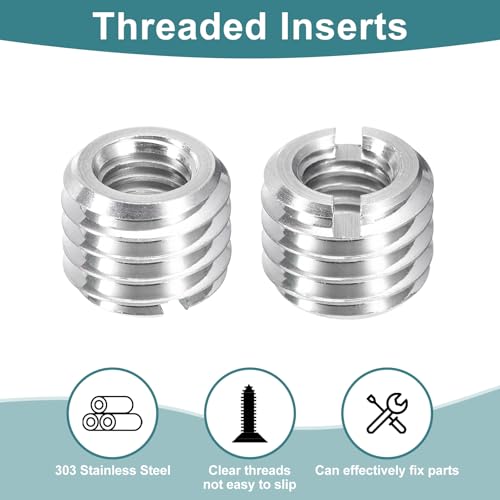 uxcell 10Pcs Threaded Inserts, M6-1x8 & M10-1.5x8 Stainless Steel 303 Screw Thread Sleeves Thread Repair Insert for Mechanical Equipment - size: M6-1x8 & M10-1.5x8mm
