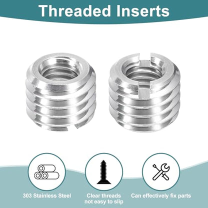 uxcell 10Pcs Threaded Inserts, M6-1x8 & M10-1.5x8 Stainless Steel 303 Screw Thread Sleeves Thread Repair Insert for Mechanical Equipment - size: M6-1x8 & M10-1.5x8mm