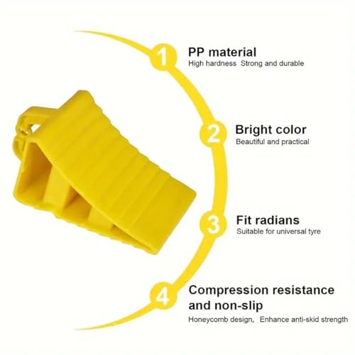 Heavy Duty Wheel ChockS - Durable, Non-Slip, Solid Rubber Wheel Chocks for Boat Trailers, RV, Truck, Camper - Perfect on All Surfaces and in All Weather