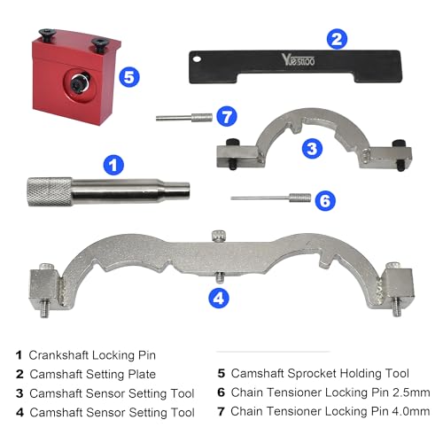 Turbo Engine Timing Tool Kit, Camshaft Holding Locking Tool Set | Compatible with Vauxhall Opel Chevy Chevrolet Aveo Cruze Orlando Adam Ampera Astra J Cascada 1.0 1.2 1.4 L, with Gloves - color: Black case
