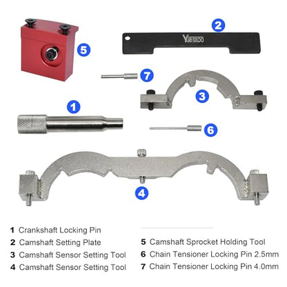 Turbo Engine Timing Tool Kit, Camshaft Holding Locking Tool Set | Compatible with Vauxhall Opel Chevy Chevrolet Aveo Cruze Orlando Adam Ampera Astra J Cascada 1.0 1.2 1.4 L, with Gloves - color: Black case