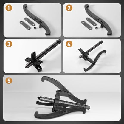 3'' 4'' 6'' 8'' Gear Puller Set, 3 Jaw Bearing Puller with Reversible Jaws | 2 Jaw / 3 Jaw Pulley Puller Tool for Pulley Gear Bearing Flywheel Removal, 4pcs Gear Extractor Tool 1.1t/1.6t/3.0t/4.4t