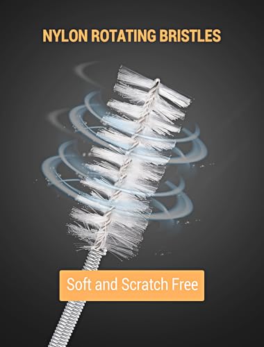 EVOULTES Car Sunroof Cleaning Brush with 2 Pack Straw Cleaning Brush | 120 Inch Flexible Pipe Brush, 2 Pack Straw clean brush, PVC Hose, Nylon Bristles, Car Sunroof, Windshield Wiper Drain Hole - size: 120 Inch (w/ 2Pcs Short Brush)