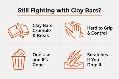 Clay Sponge for Car Detailing – Easy-to-Use Clay Block for Paint Surface Prep – Reusable Alternative to Bar (2 Pack)
