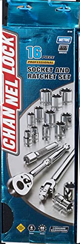Channellock - 16-Pc 1/2 Dr Metric Set (32162) - size: 16 Piece Metric - 1/2" Drive