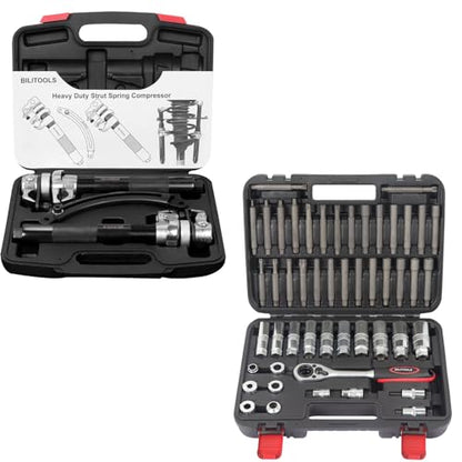 BILITOOLS Suspension Tool, Spring Compressor Tool with Strut Nut Tool Kit