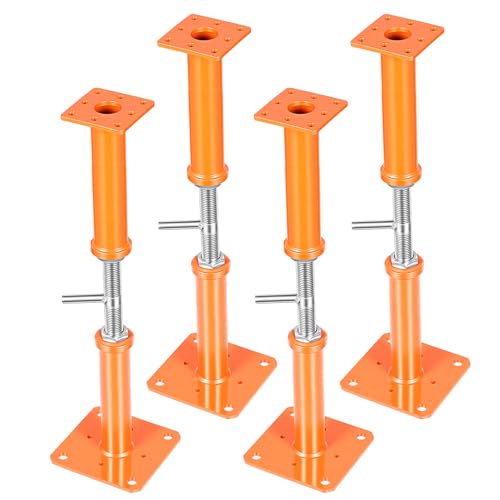4PCS House Jacks for Leveling Crawlspace 12''-22''Adjustable Support Jack | Floor Jacks,for Stabilizing Stairs, Decks, Crawlspaces, Uneven Floors，10000 lbs Load Capacity Orange - size: 12''-22''