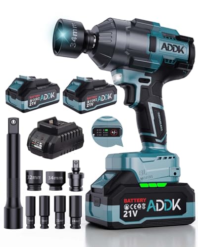 21V Cordless Impact Wrench Kit, 1200Ft-lbs (1600N.m) 1/2" Brushless Impact Gun with 6 Mode Speed, Electric 2600RPM High Torque Power Impact Driver for Car Truck Mower (1600Nm)