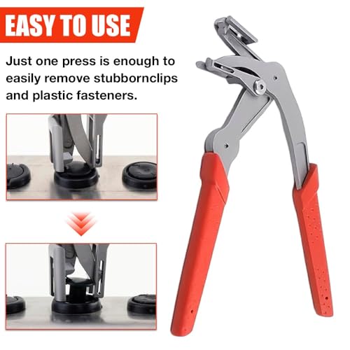 Car Clip Pliers, Panel Clip Removal Pliers,Spring-Loaded Fastener Rivet Remover for Auto Door Panels, Interior & Exterior Trim, Damage-Free Disassembly Tool, Rivets and Interior Panels