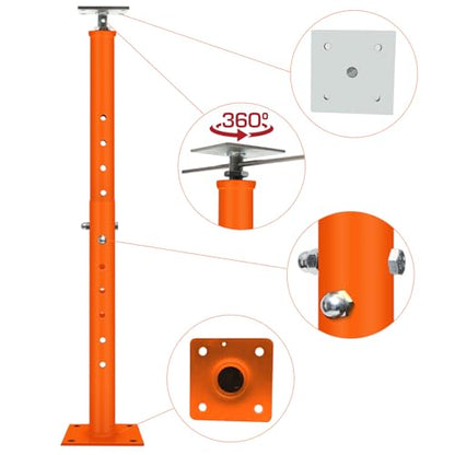4 Pcs House Floor Jacks Post for Leveling,Adjustable Support Jack 19-36" Height Range,Floor Jack Stand 2 ton - 4400 lbs Height Capacity (Each),Screw Jack,Lift Supports,Level Supports Orange Orange