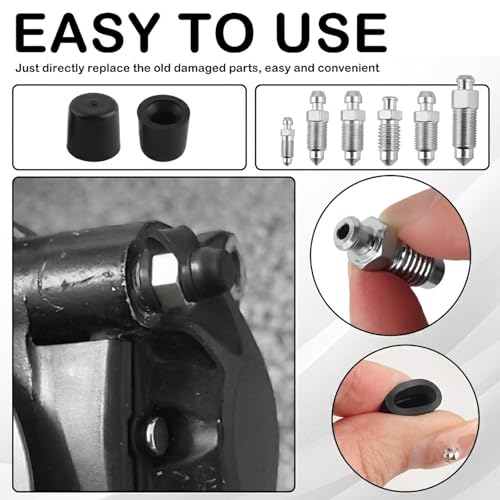 36PCS Multi-Size Car Brake Bleeder Screw Kit with Brake Bleeder Caps,Metric/SAE Cars Brakes Bleeders Valve Replacement for Models H9402-6 H9403-6,Screw Brakes Bleeders Kit with Box - color: With Cap