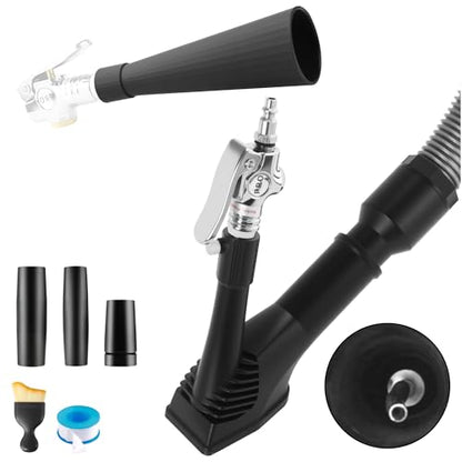 GOCCIDA 2IN1 Tornado Car Cleaning Gun & Vacunm Gun with Ergonomic Grip | Multifunctional Car Cleaning Kit with Metal Nozzle,Extractor Vacuum Set Quickly Blasts Dirt and Dust from Surface with Air - color: silver